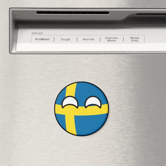 Funny Trending Geeky Schweden Countryball Magnet (In Situ (Geschirrspüler))