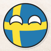 Funny Trending Geeky Schweden Countryball Runder Pappuntersetzer (Vorderseite)