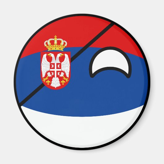 Funny Trending Geeky Serbia Countryball Magnet (Vorne)