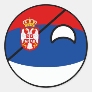 Funny Trending Geeky Serbia Countryball Runder Aufkleber