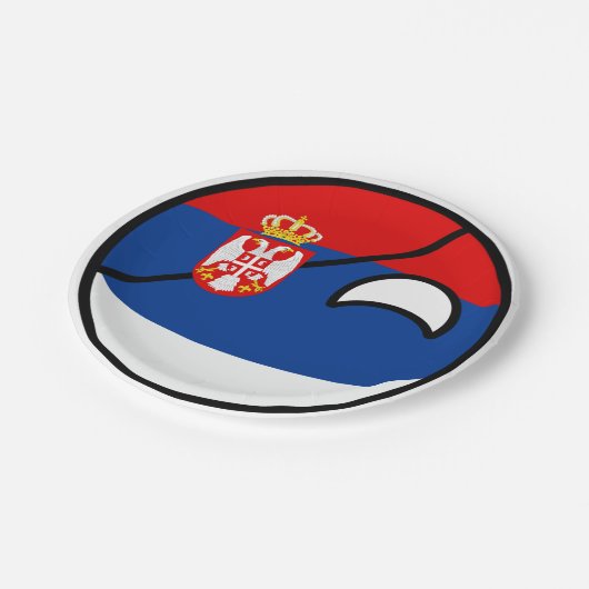 Funny Trending Geeky Serbien Landschaft Pappteller (Schrägansicht)