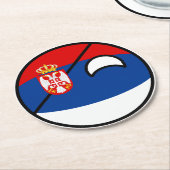 Funny Trending Geeky Serbien Landschaft Runder Pappuntersetzer (Angewinkelt)