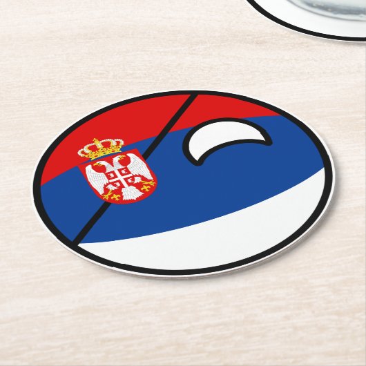Funny Trending Geeky Serbien Landschaft Runder Pappuntersetzer (Angewinkelt)