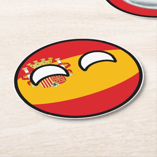 Funny Trending Geeky Spanien Landschaftsball Runder Pappuntersetzer (Angewinkelt)