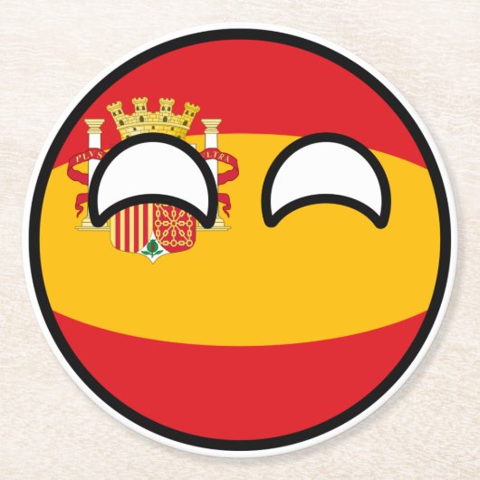 Funny Trending Geeky Spanien Landschaftsball Runder Pappuntersetzer (Vorderseite)
