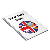 Funny Trending Geeky Vereinigtes Königreich Countr Notizblock (Rechte Seite)