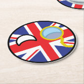 Funny Trending Geeky Vereinigtes Königreich Countr Runder Pappuntersetzer (Angewinkelt)