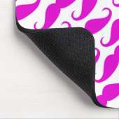 Funny trendrosa Neon Schnurrbart Muster Mousepad (Ecke)