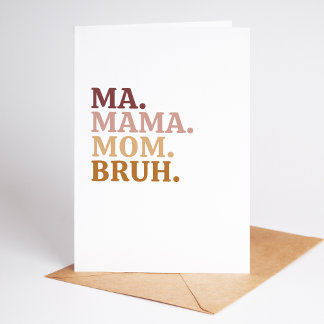 Funny & Trendy Bruh Mother Day Card Feiertagskarte