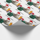 Funny trendy Christmas Santa Cat mit Bier Geschenkpapier (Ecke)