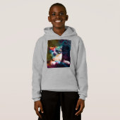 FUNNY TRENDY COLORFUL CAT ART HOODIE (Vorne ganz)