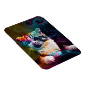 FUNNY TRENDY COLORFUL CAT ART MAGNET (Rechte Seite)
