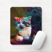 FUNNY TRENDY COLORFUL CAT ART MOUSEPAD (Mit Mouse)