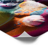 FUNNY TRENDY COLORFUL CAT ART POSTER (Ecke)