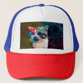 FUNNY TRENDY COLORFUL CAT ART TRUCKERKAPPE (Vorderseite)