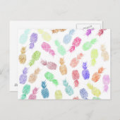 Funny Trendy Hipster Wasserfarbene Ananas Postkarte (Vorne/Hinten)