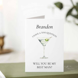 Funny Trendy Martini wird meine Trauzeuge Card sei Einladung