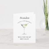 Funny Trendy Martini wird meine Trauzeuge Card sei Einladung (Vorderseite)