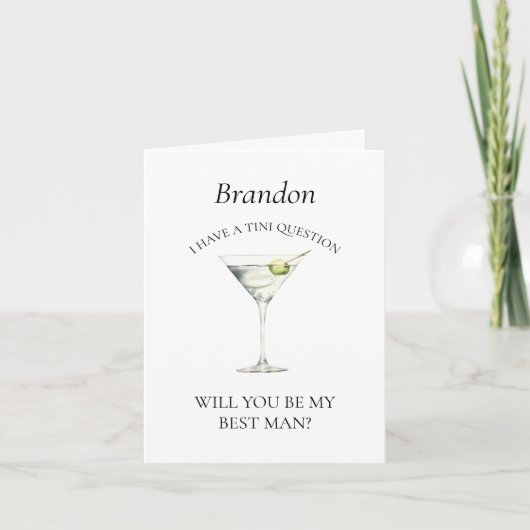 Funny Trendy Martini wird meine Trauzeuge Card sei Einladung (Vorderseite)