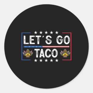 Funny Trendy Retro Let's Go Taco Runder Aufkleber