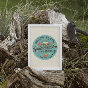 Funny Trendy RV Camping Wine Art Poster