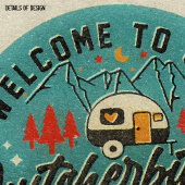 Funny Trendy RV Camping Wine Art Poster
