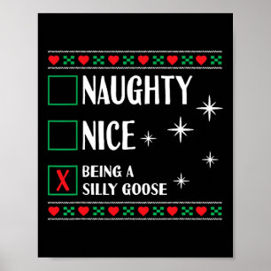 Funny trendy Weihnachten Weihnachten Naughty Nice  Poster