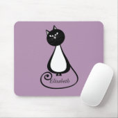 Funny trendy whimsical Cartoon Cat personalisiert Mousepad (Mit Mouse)