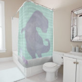 Funny TRex Dino in der Dusche Duschvorhang (Beispiel)
