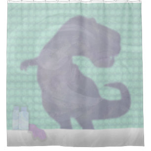 Funny TRex Dino in der Dusche Duschvorhang