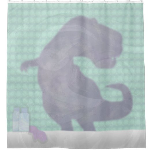 Funny TRex Dino in der Dusche Duschvorhang (Vorderseite)