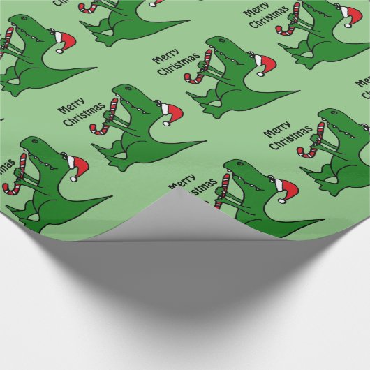 Funny Trex Dinosaur Weihnachtsgeschenk Wrap Geschenkpapier (Ecke)