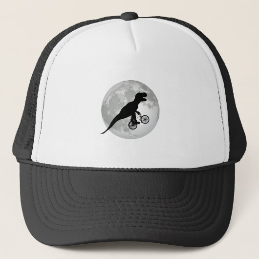 Funny Trex Flying Moon Design Truckerkappe (Vorderseite)