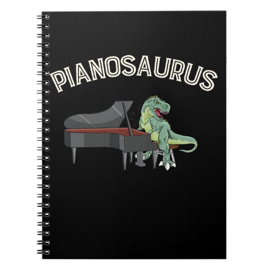 Funny Trex Piano Player Dinosaurier Musiker Notizblock (Vorderseite)