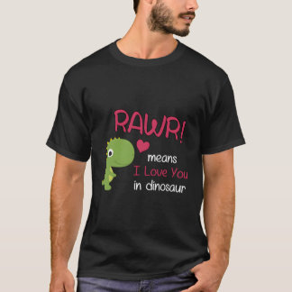 Funny Trex Valentinstag Rawr bedeutet, dass ich Si T-Shirt