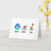 Funny Triathlon Karte (Gelbe Blume)
