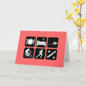 Funny Triathlon Karte (Gelbe Blume)