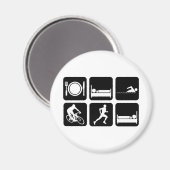 Funny Triathlon Magnet (Vorderseite/Rückseite)
