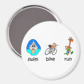 Funny Triathlon Magnet (Vorderseite/Rückseite)
