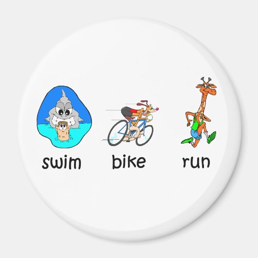 Funny Triathlon Magnet (Vorne)