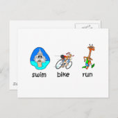 Funny Triathlon Postkarte (Vorne/Hinten)
