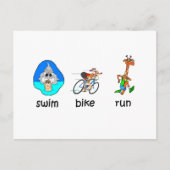 Funny Triathlon Postkarte (Vorderseite)