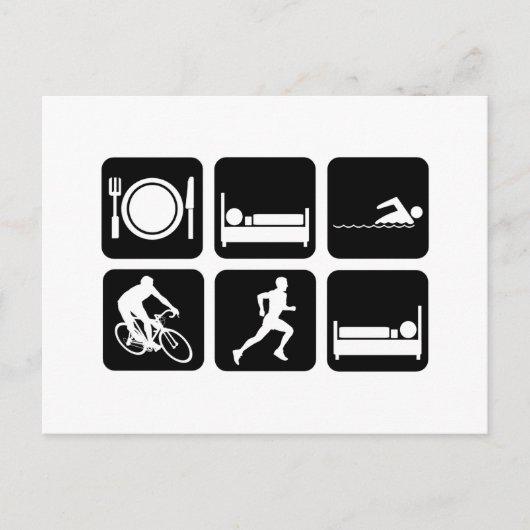 Funny Triathlon Postkarte (Vorderseite)