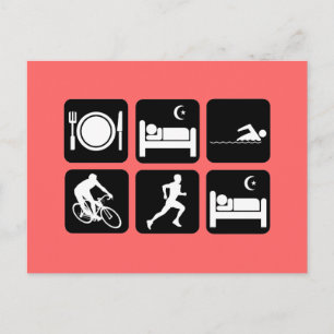 Funny Triathlon Postkarte