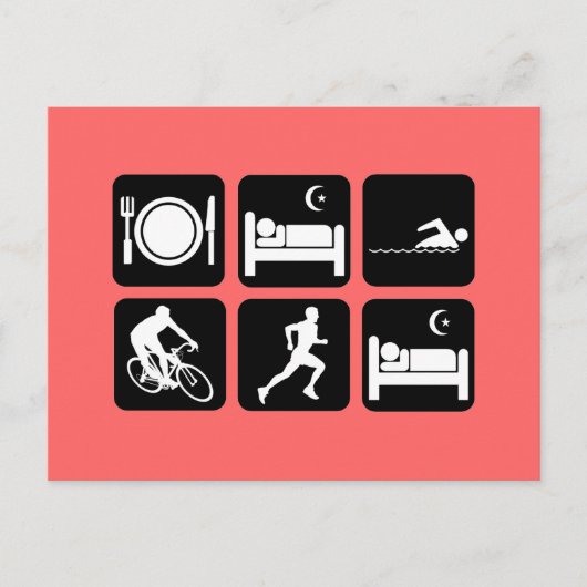 Funny Triathlon Postkarte (Vorderseite)