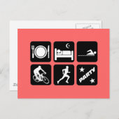 Funny Triathlon Postkarte (Vorne/Hinten)
