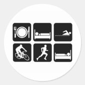Funny Triathlon Runder Aufkleber (Vorderseite)