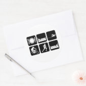 Funny Triathlon Runder Aufkleber (Umschlag)