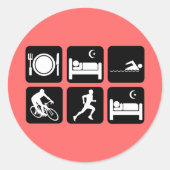 Funny Triathlon Runder Aufkleber (Vorderseite)