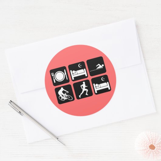 Funny Triathlon Runder Aufkleber (Umschlag)